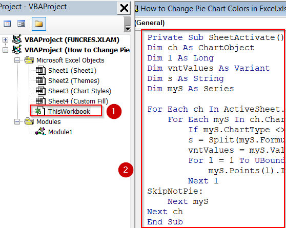 Automate Pie Slice Coloring Based on Cell Formatting Using VBA