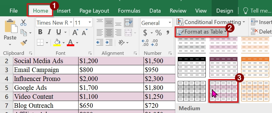 Create a Custom Theme to Change the Theme Colors in Excel