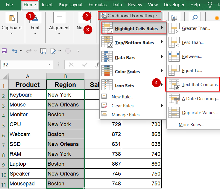 Highlight Based on Text Values