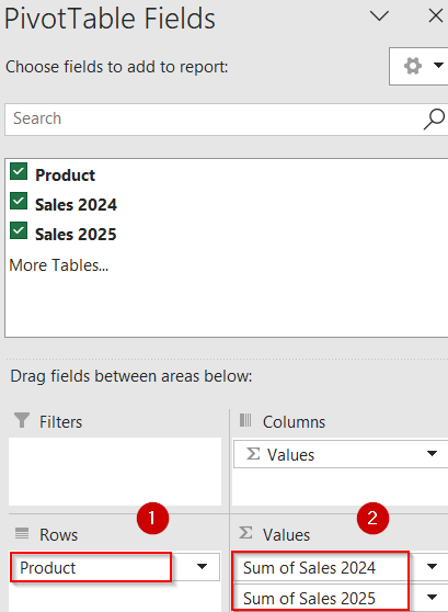 Summarize and Compare with a Pivot Table and Line Chart