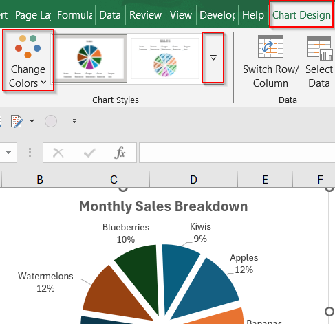 Steps to Create a Pie Chart in Excel with Words