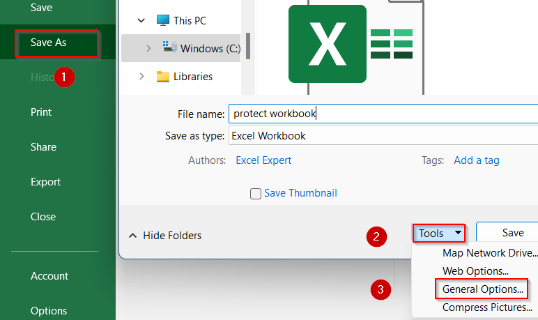 Save the File as Read-Only From Save As Tab