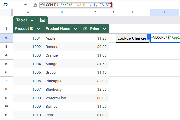 Ensure the Lookup Value Is in the First Column of the Range