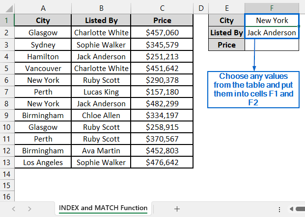 Return a Single Value with INDEX-MATCH Formula