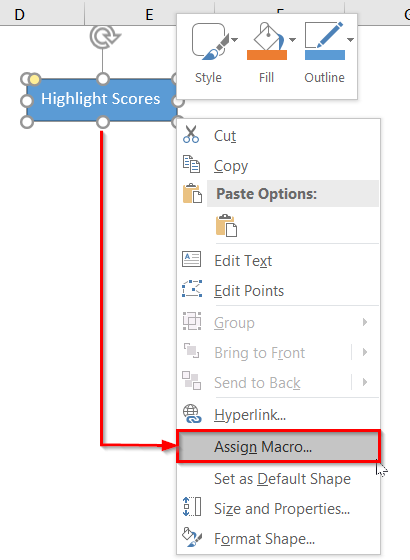 Using Excel Shapes to Create a Macro Button