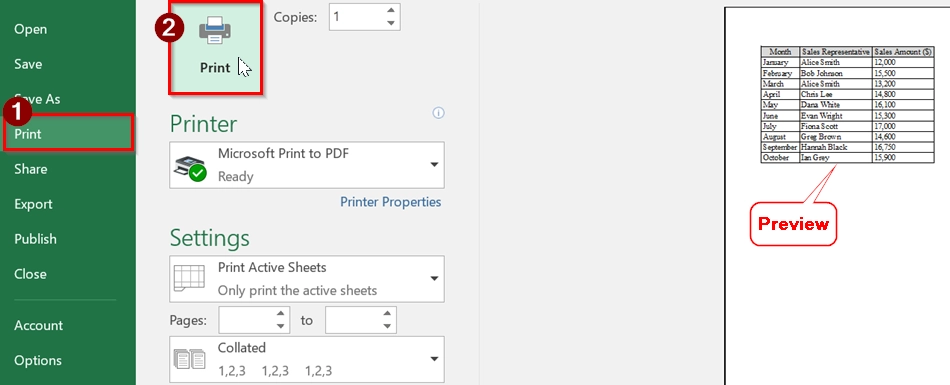 Define a Named Range to Print Selected Area in Excel