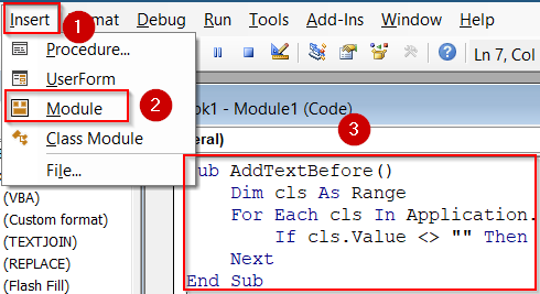 Running VBA Macro to Add Prefixes in an Adjacent Column in Excel