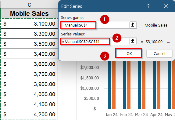 Manually Add the Second Series to a Single-Series Chart