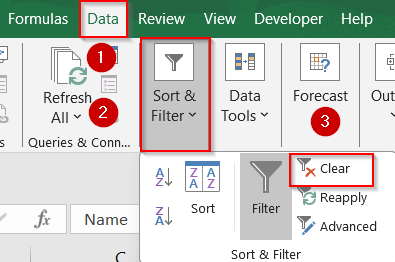 Remove Blue Row Numbers Caused by Filters