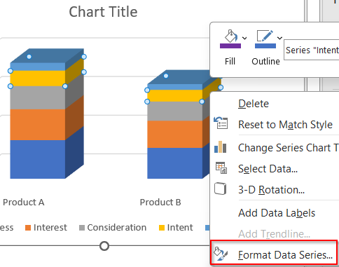 Create a 3D Pyramid-Style Stacked Funnel Chart Visually