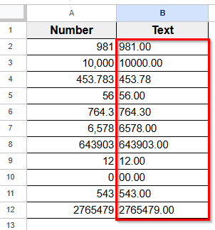 Using the TEXT Function
