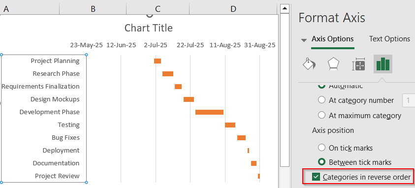 Steps to Create a Gantt Chart in Excel
