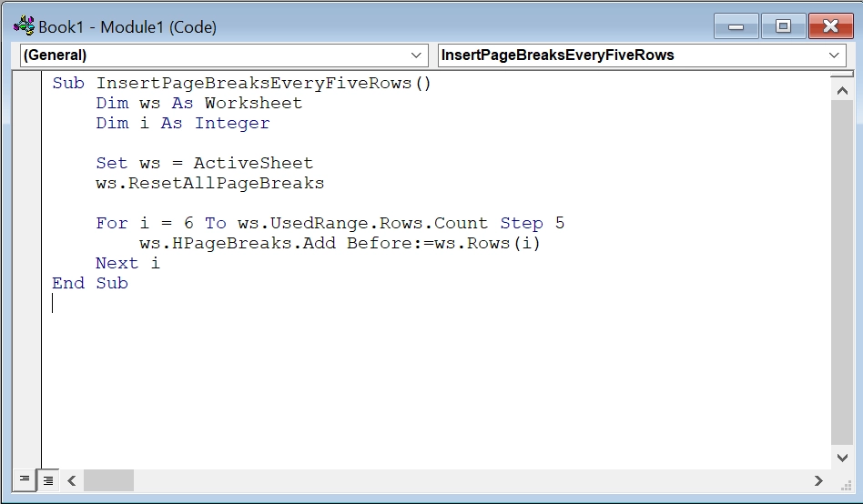 Applying VBA Macro to Move Page Breaks in Excel