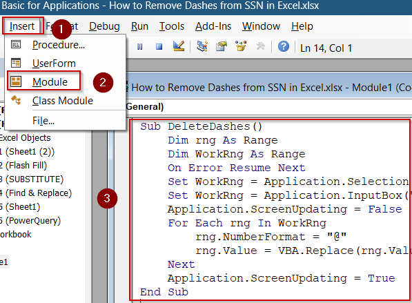Instantly Remove Dashes from SSNs in Bulk Using VBA Macro