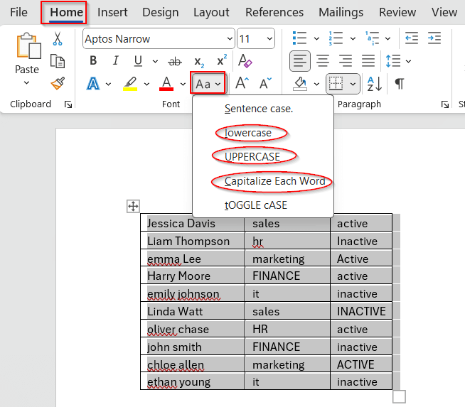 Format Text Case in Excel Using Word’s Change Case Tool