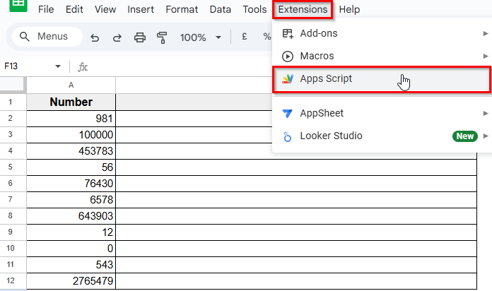 Convert Number to Words Using Google Apps Script