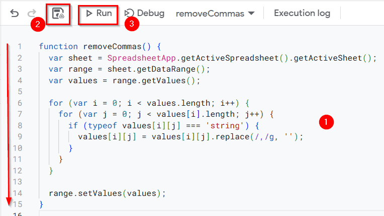 Advanced: Remove Commas Using Apps Script