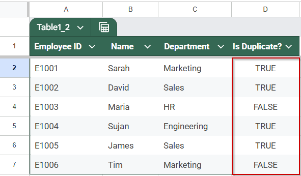 Applying ARRAYFORMULA with VLOOKUP Function Across Entire Columns to Find Duplicates