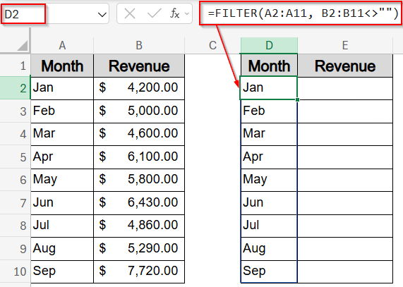 Create Dynamic Charts Using FILTER with Dynamic Arrays (Excel 365 Only)