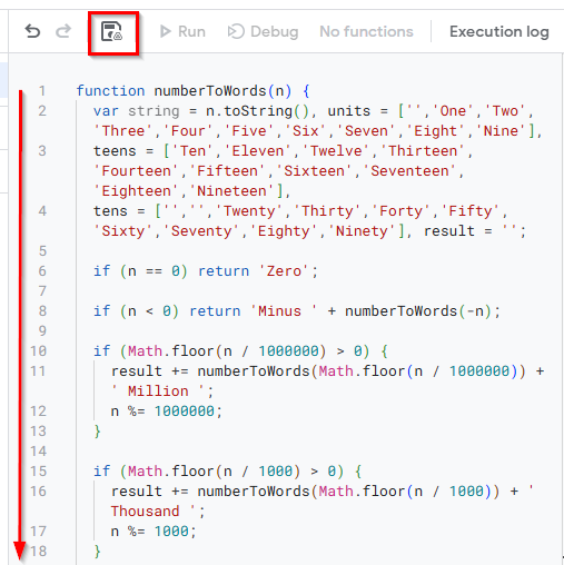 Convert Number to Words Using Google Apps Script