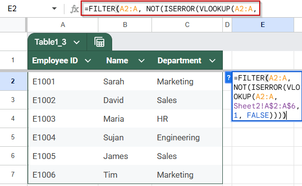Extract Only Duplicate Values from One Column Using VLOOKUP Function (Statology Method)