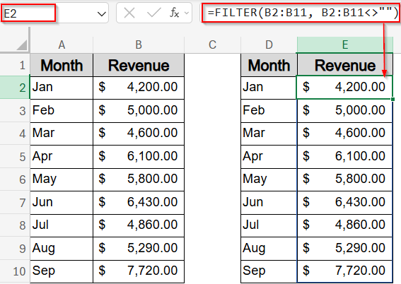 Create Dynamic Charts Using FILTER with Dynamic Arrays (Excel 365 Only)