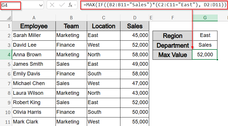 Find Max Value with Single or Multiple Conditions
