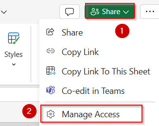Unshare Workbook via Manage Access Option (Co-authoring Mode)