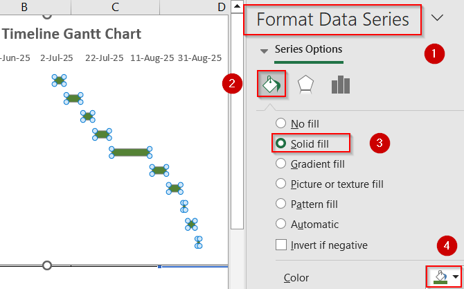 Steps to Create a Gantt Chart in Excel