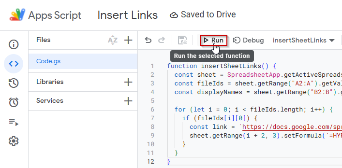 Automate Cross-File Linking with Apps Script