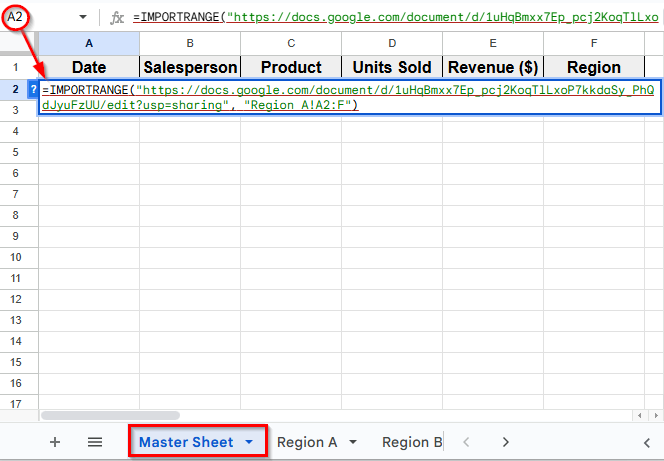 Using IMPORTRANGE Function For Different Google Sheet Files