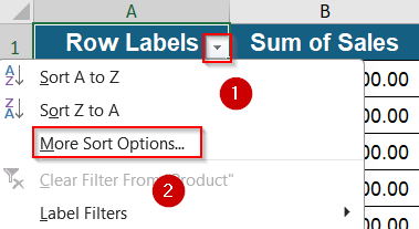 Insert a Pivot Table to Sort a Bar Chart in Reverse Order