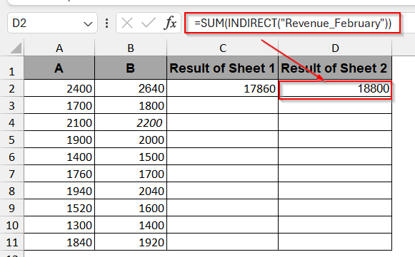 Apply Dynamic References with Named Ranges Across Sheets