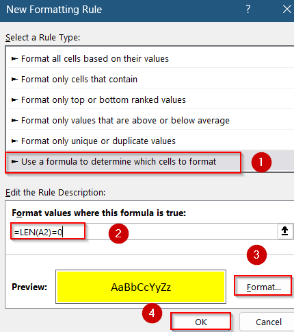 Use LEN Function to Detect All Visually Blank Cells