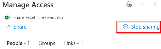 Unshare Workbook via Manage Access Option (Co-authoring Mode)