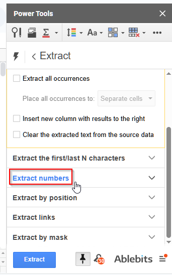 Extract Numbers from a String Using Power Tools in Google Sheets