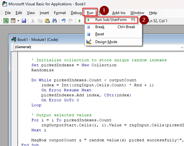 Customize VBA Macro to Randomly Select from a List