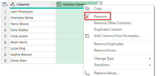 Randomly Sort the Names in a List Using Power Query