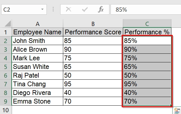 Use Conditional Formatting with Data Bars to Show Data Bars with Percentage