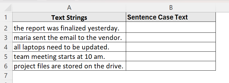Use a Formula to Change Sentence Case in Excel