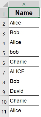 Count Case-Sensitive Duplicate Values Only Once Using EXACT, FREQUENCY, and MATCH Functions