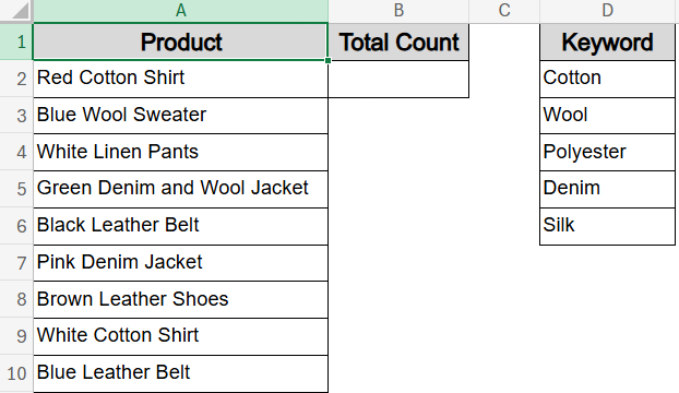 Count Total Matching Cells Using COUNTIF and SUM Functions