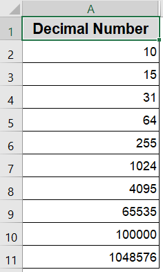 Convert Decimal to Hexadecimal Using Excel’s DEC2HEX Function