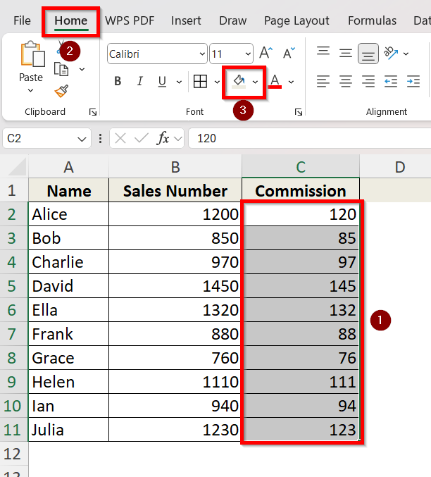 Highlight Selected Cells with Manual Formatting
