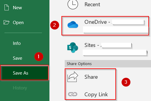 Share Workbook Using OneDrive (Modern Co-authoring)