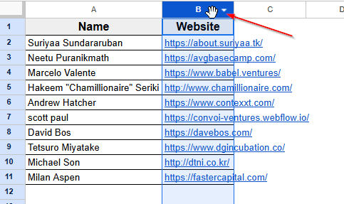 Using Fit to Data to Resize the Column
