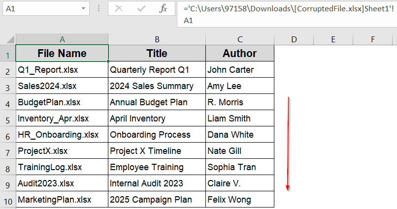 Extract Data Using External References