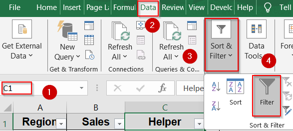 Apply the Helper Column Technique to Remove Outliers Using Standard Deviation