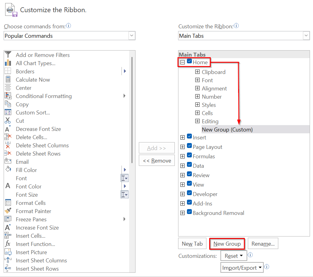 Add a Macro Button to Your Own Group On Your Excel Ribbon