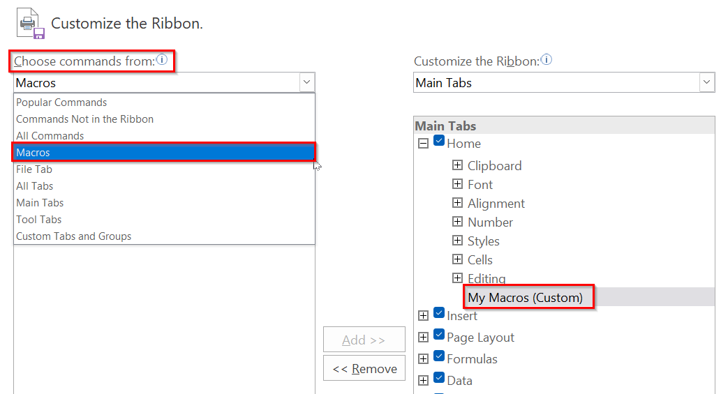 Add a Macro Button to Your Own Group On Your Excel Ribbon